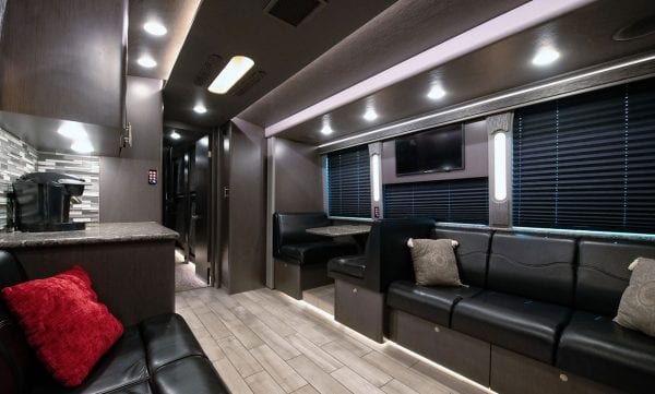 Entertainer tour bus lounge