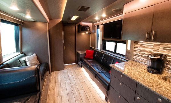 Entertainer tour bus lounge