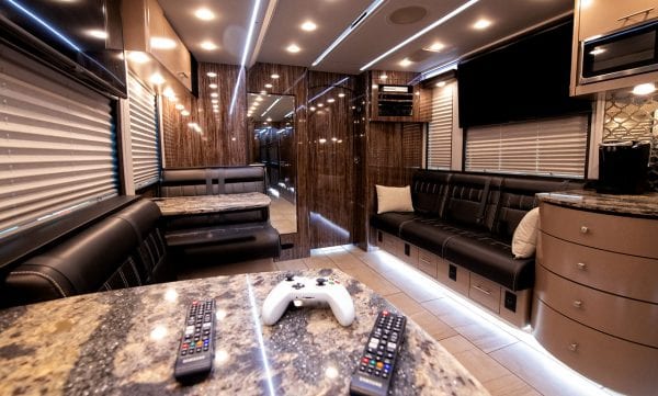 Tour bus lounge