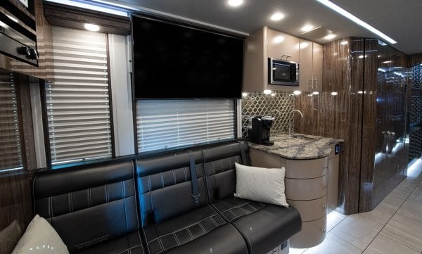 Tour bus kitchenette