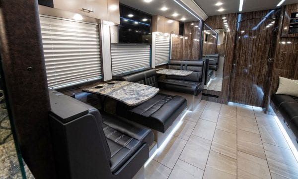 Entertainer tour bus lounge