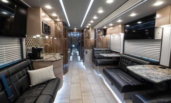 Entertainer tour bus lounge