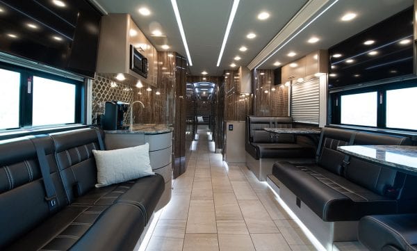 Entertainer tour bus interior