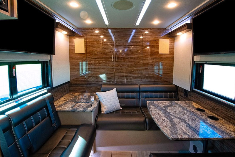 Premium tour bus interior