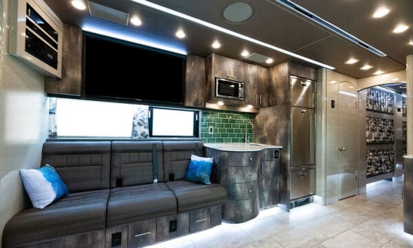 Tin Man tour bus lounge