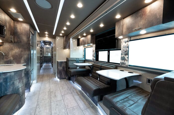 Tin Man entertainer bus lounge