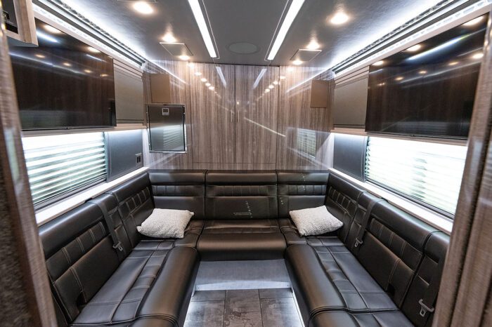 jayhawk coach rear lounge Jayhawk entertainer coach for lease