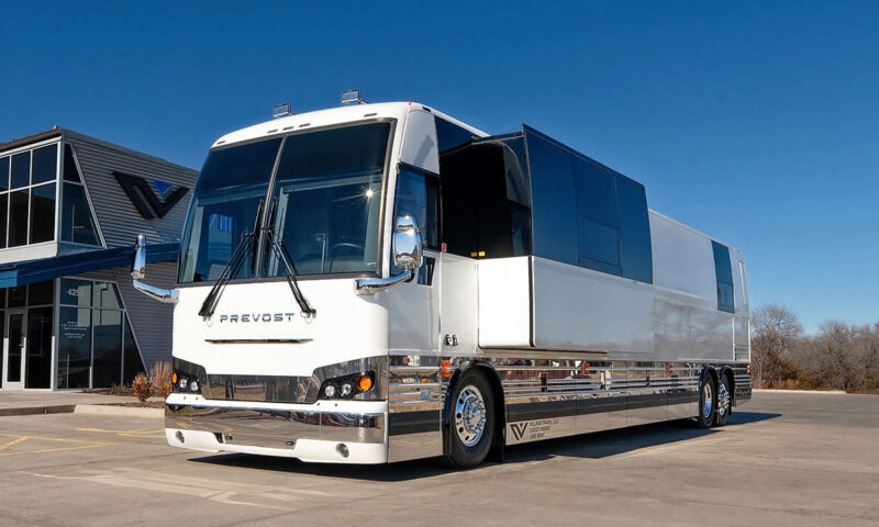 White Tour Bus