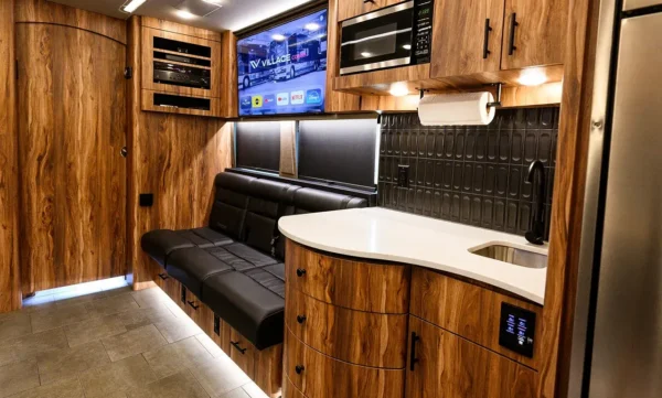 Sandman Entertainer Bus Front Seating And Sink